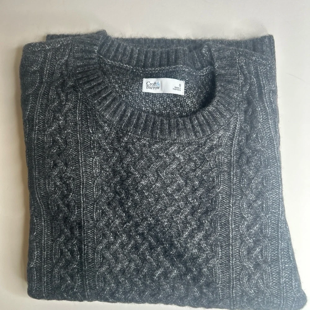 NWT Croft & barrow Cozy Sweater. Gray, Sz. S - Picture 4 of 6